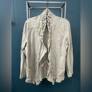 Neon Buddha Utility Jacket with Ruffle Accents